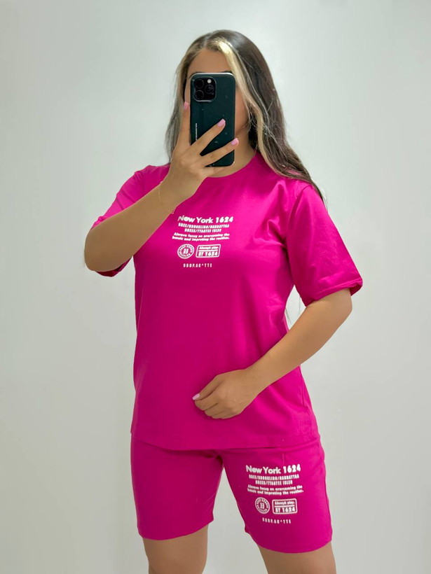 ست تیشرت و شلوارک قواره دار (38_48) فری سایز