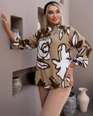 شومیز زنانه سه دکمه ویسکوز نخ (فری سایز۳۸ _ ۴۶).