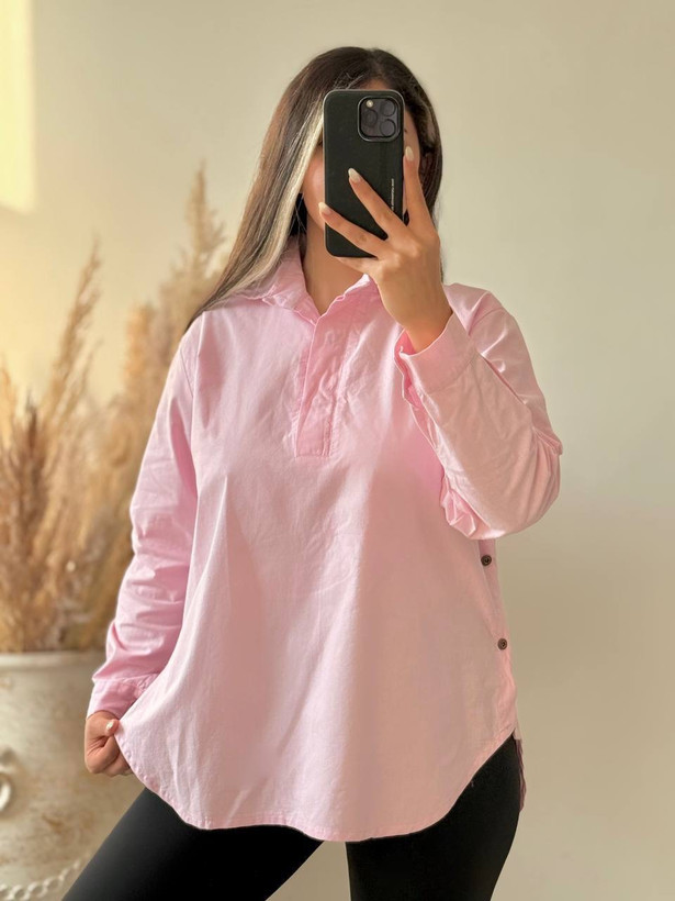 شومیز زنانه جلو بسته لنین (فری سایز ۳۸_۴۶)