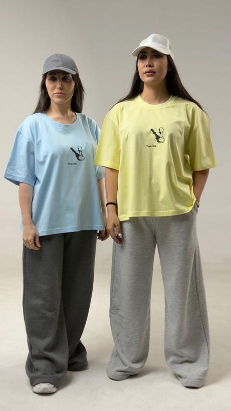 تی شرت سوپر نخ زنانه باکسی فری سایز