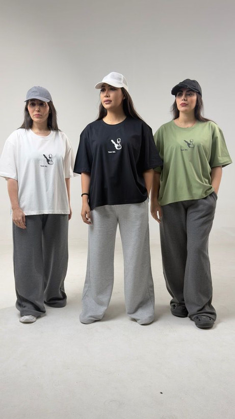 تی شرت سوپر نخ زنانه باکسی فری سایز