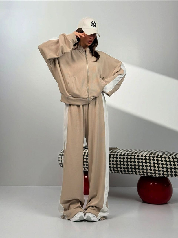 ست بامبر و شلوار زنانه فری سایز تا ۴۴