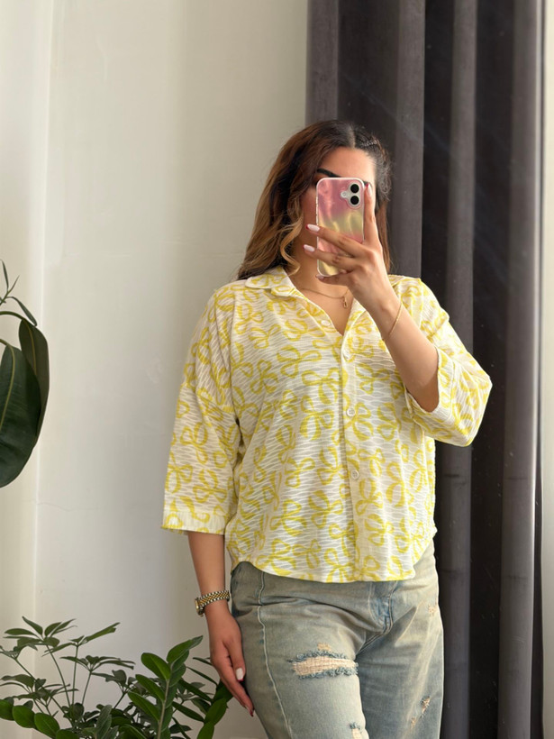 شومیز زنانه بنری لیزری پاپیونی