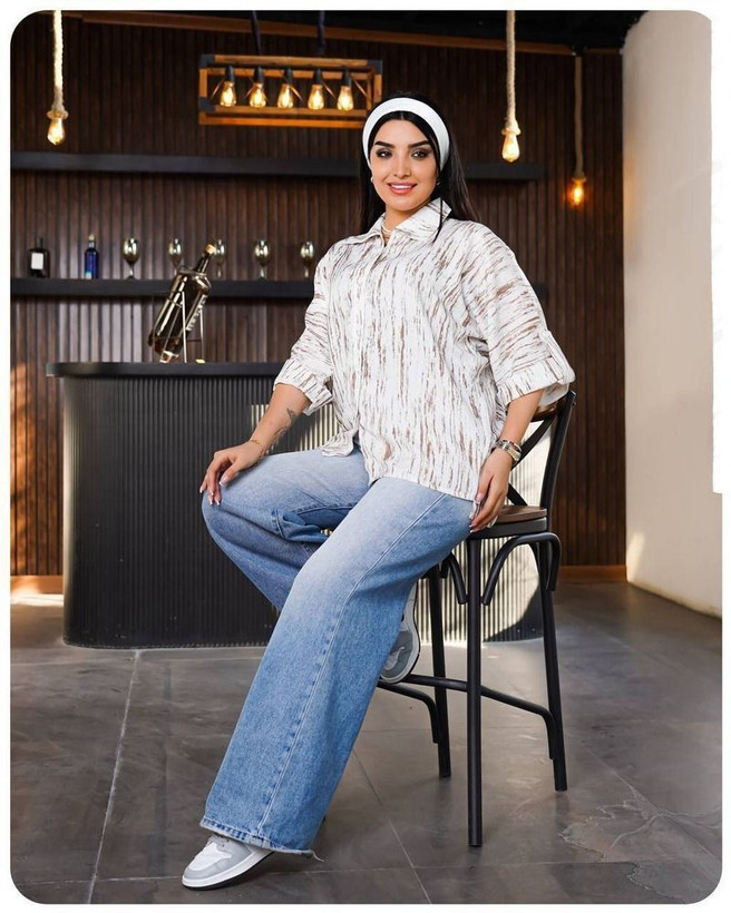 شومیز زنانه آستین دوبل فری سایز