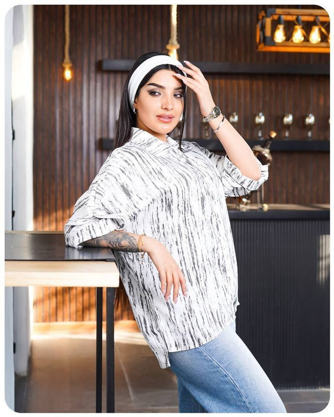 شومیز زنانه آستین دوبل فری سایز