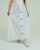 دامن لنین جلو دکمه فری سایز