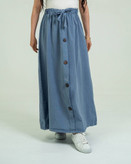 دامن لنین جلو دکمه فری سایز