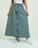 دامن لنین جلو دکمه فری سایز