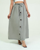 دامن لنین جلو دکمه فری سایز