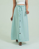 دامن لنین جلو دکمه فری سایز