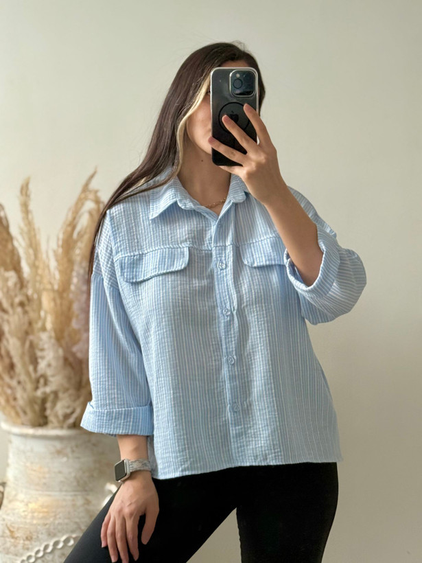 شومیز راه راه دخترانه فری سایز