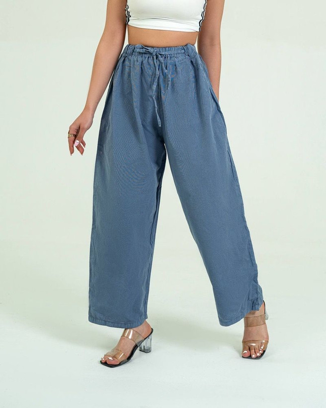 شلوار زنانه راسته لنین فری سایز