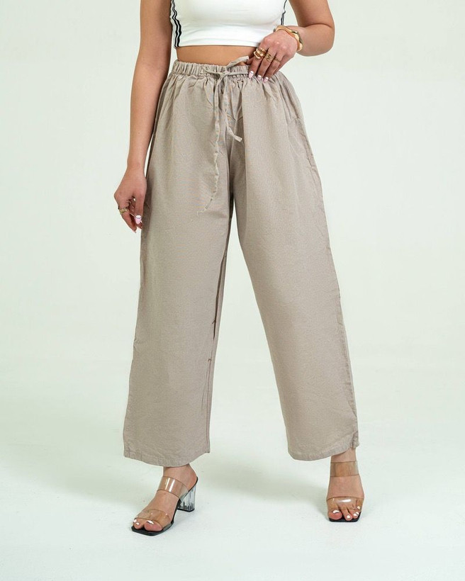 شلوار زنانه راسته لنین فری سایز