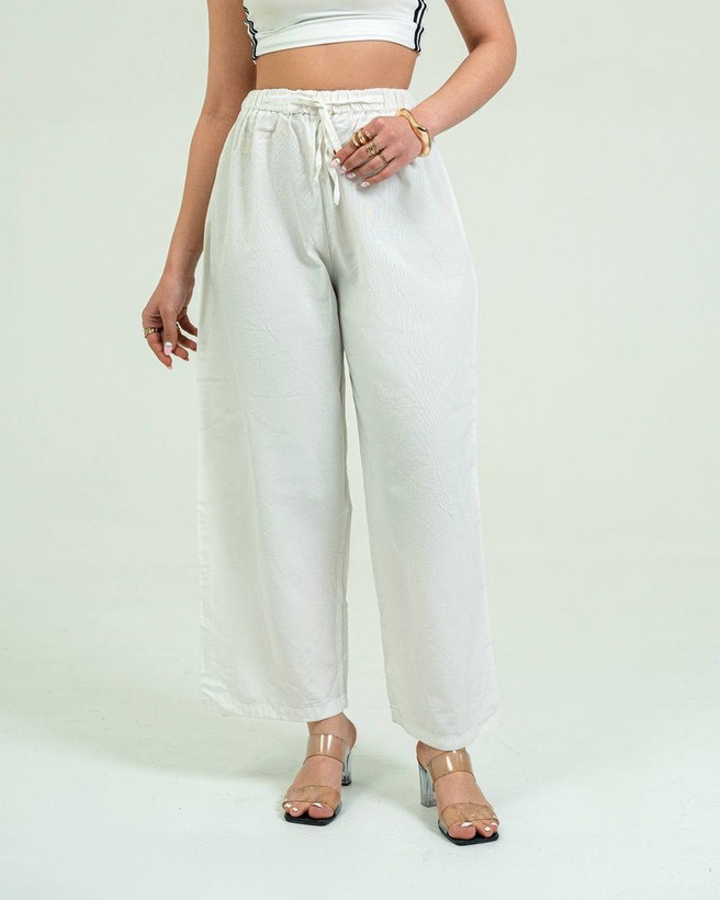 شلوار زنانه راسته لنین فری سایز