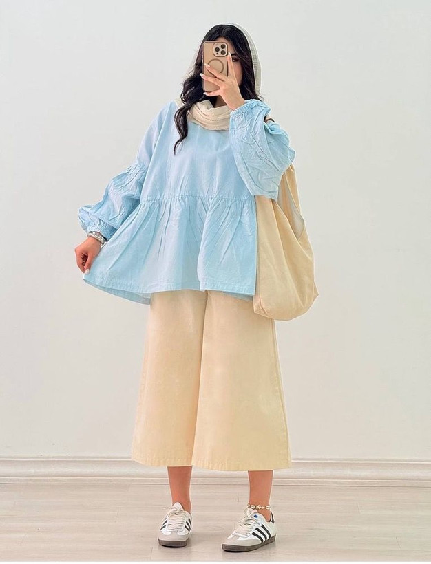 شومیز آستین پفی فری سایز