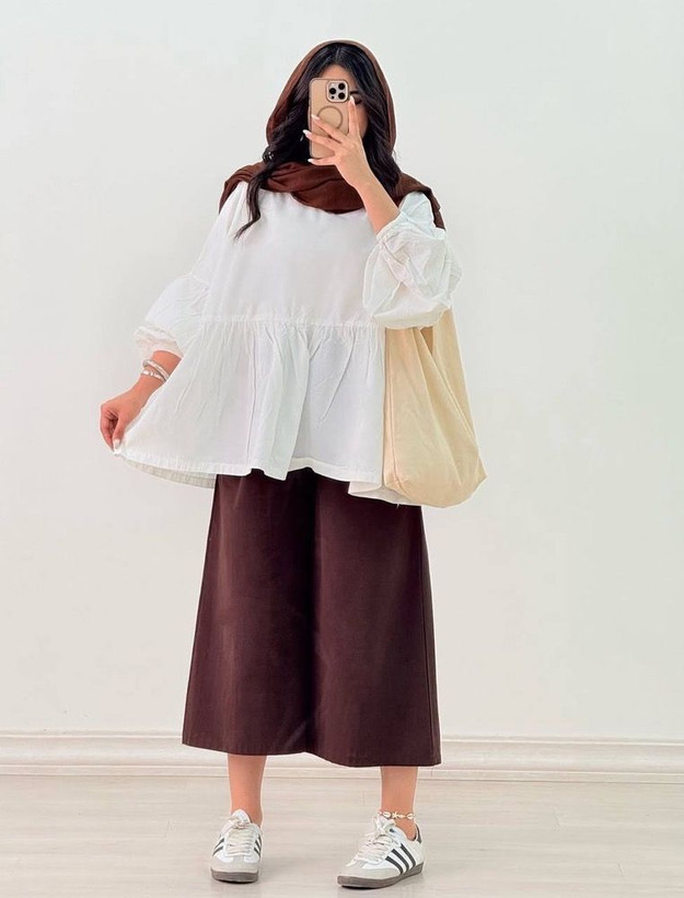 شومیز آستین پفی فری سایز