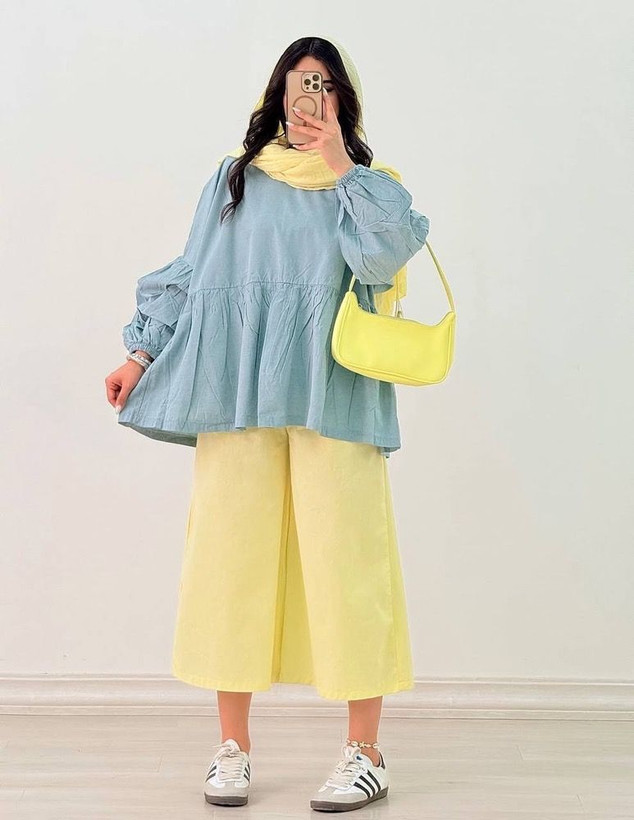 شومیز آستین پفی فری سایز