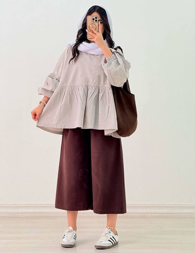 شومیز آستین پفی فری سایز