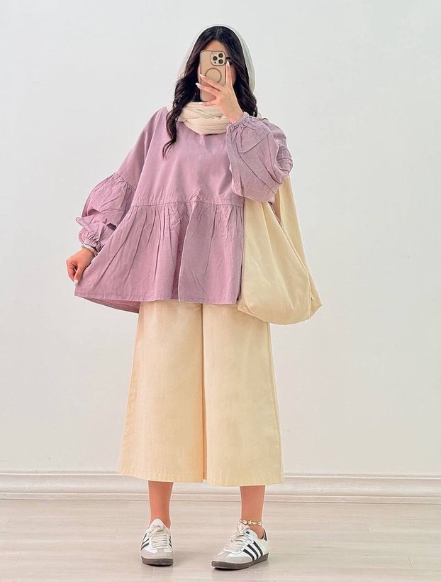 شومیز آستین پفی فری سایز