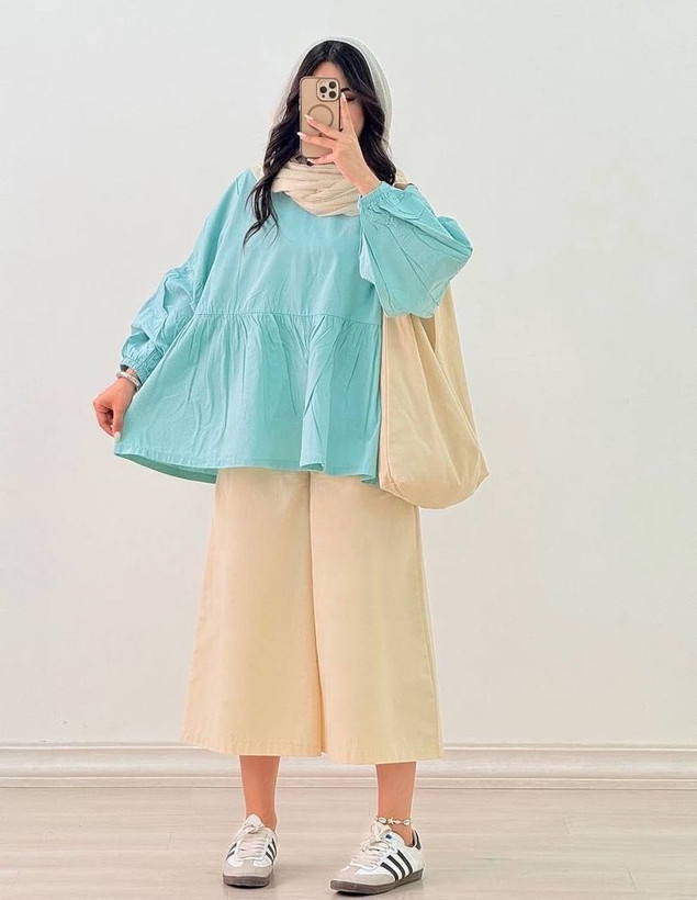 شومیز آستین پفی فری سایز