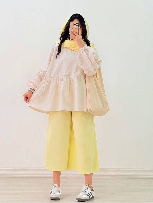 شومیز آستین پفی فری سایز