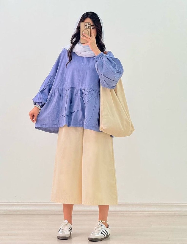 شومیز آستین پفی فری سایز