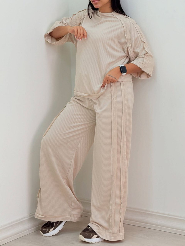 ست تی شرت شلوار کثیف دوزی فری سایز