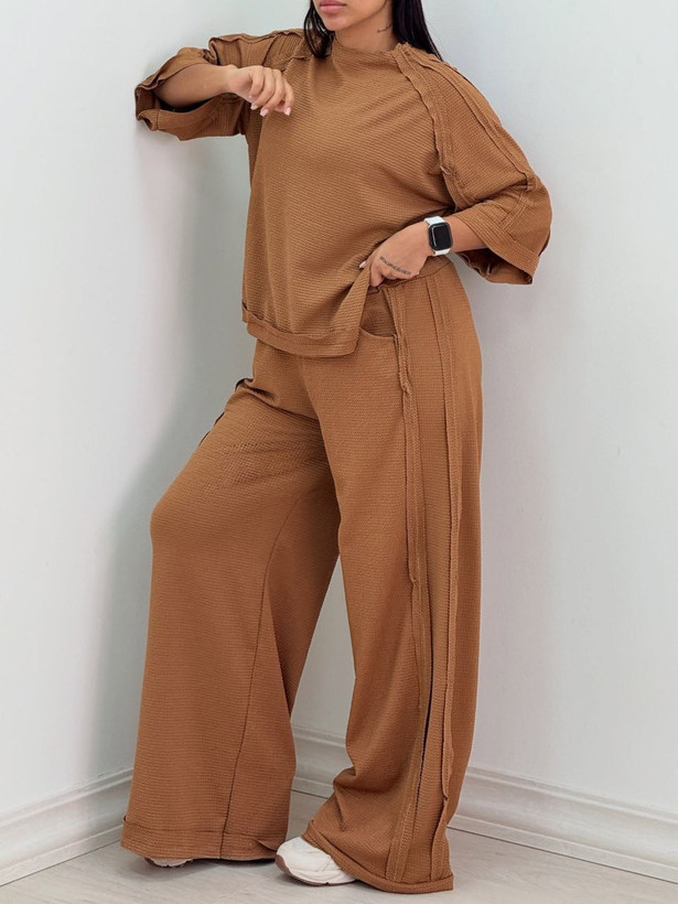 ست تی شرت شلوار کثیف دوزی فری سایز