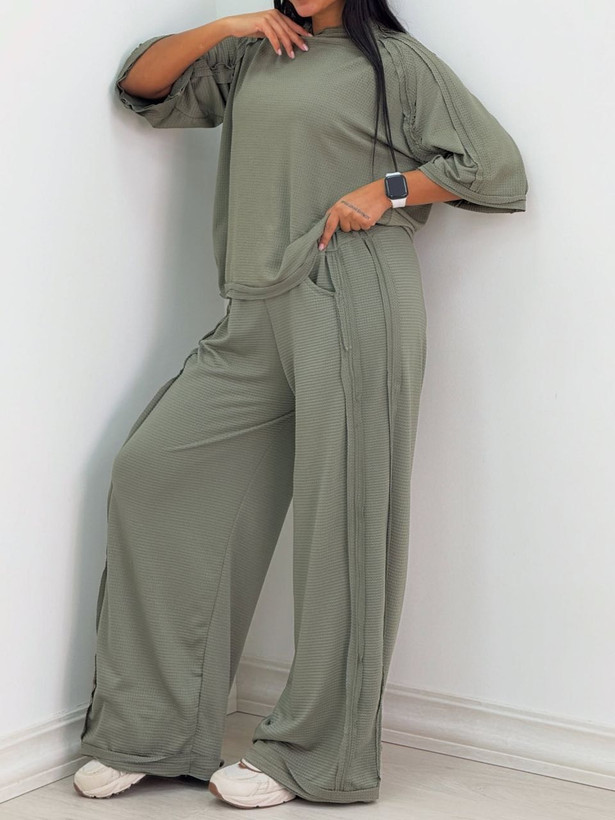 ست تی شرت شلوار کثیف دوزی فری سایز