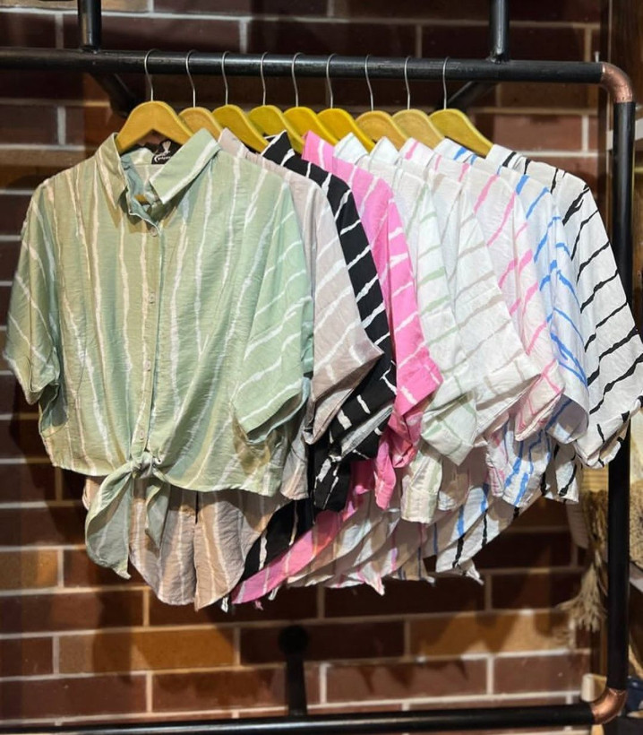 شومیز گره ای راه راه پری