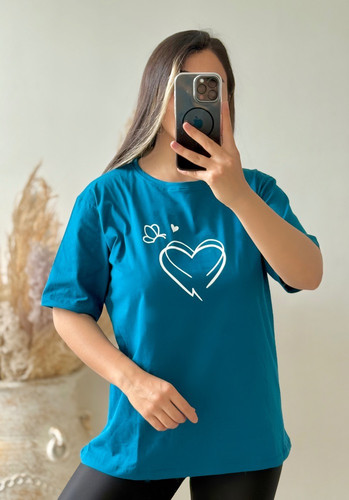 تی شرت زنانه قواره دار باکسی ( فری سایز)