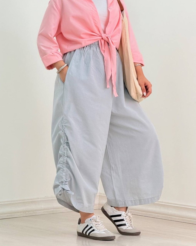 شلوار زنانه لنین بگ پایین بند دار ( فری سایز)