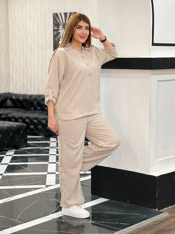 ست شومیز و شلوار آستین کت ( فری سایز