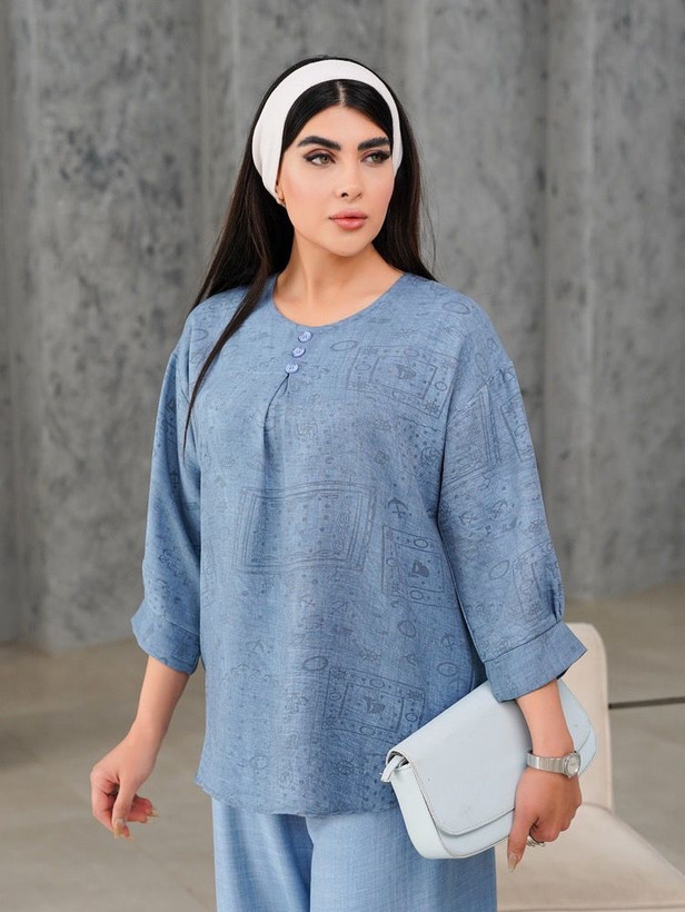 ست شومیز و شلوار جلو بسته (فری سایز )