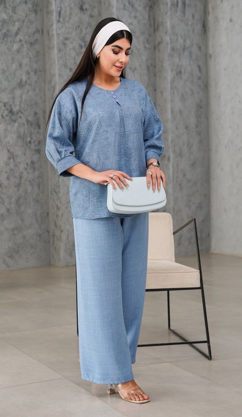 ست شومیز و شلوار جلو بسته (فری سایز )