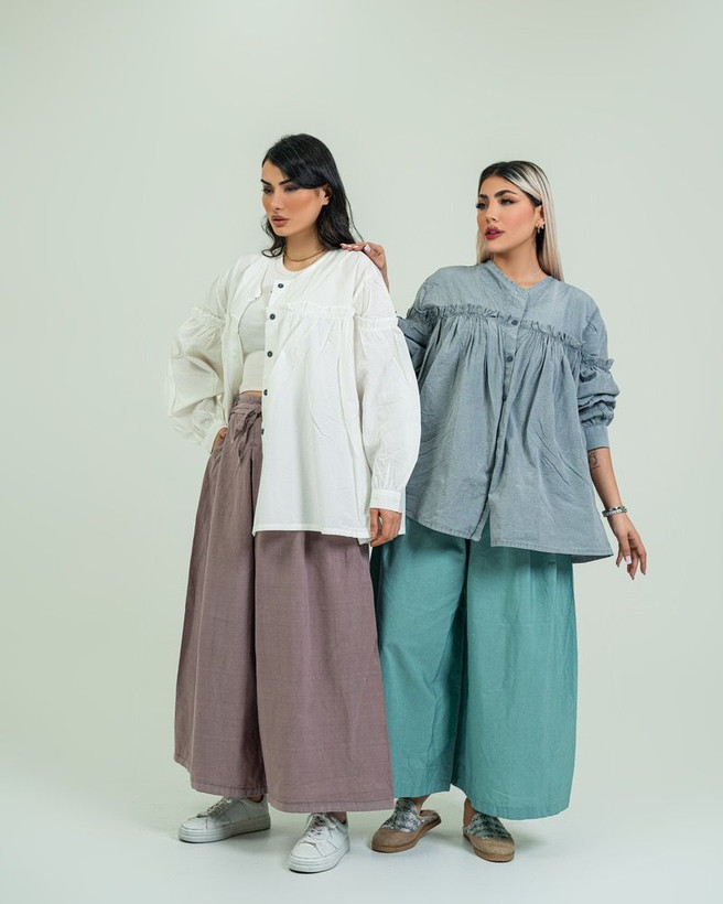 شومیز زنانه چین دار لنین ( فری سایز )