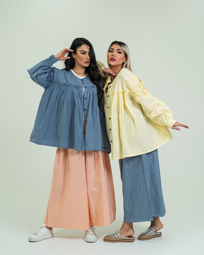 شومیز زنانه چین دار لنین ( فری سایز )