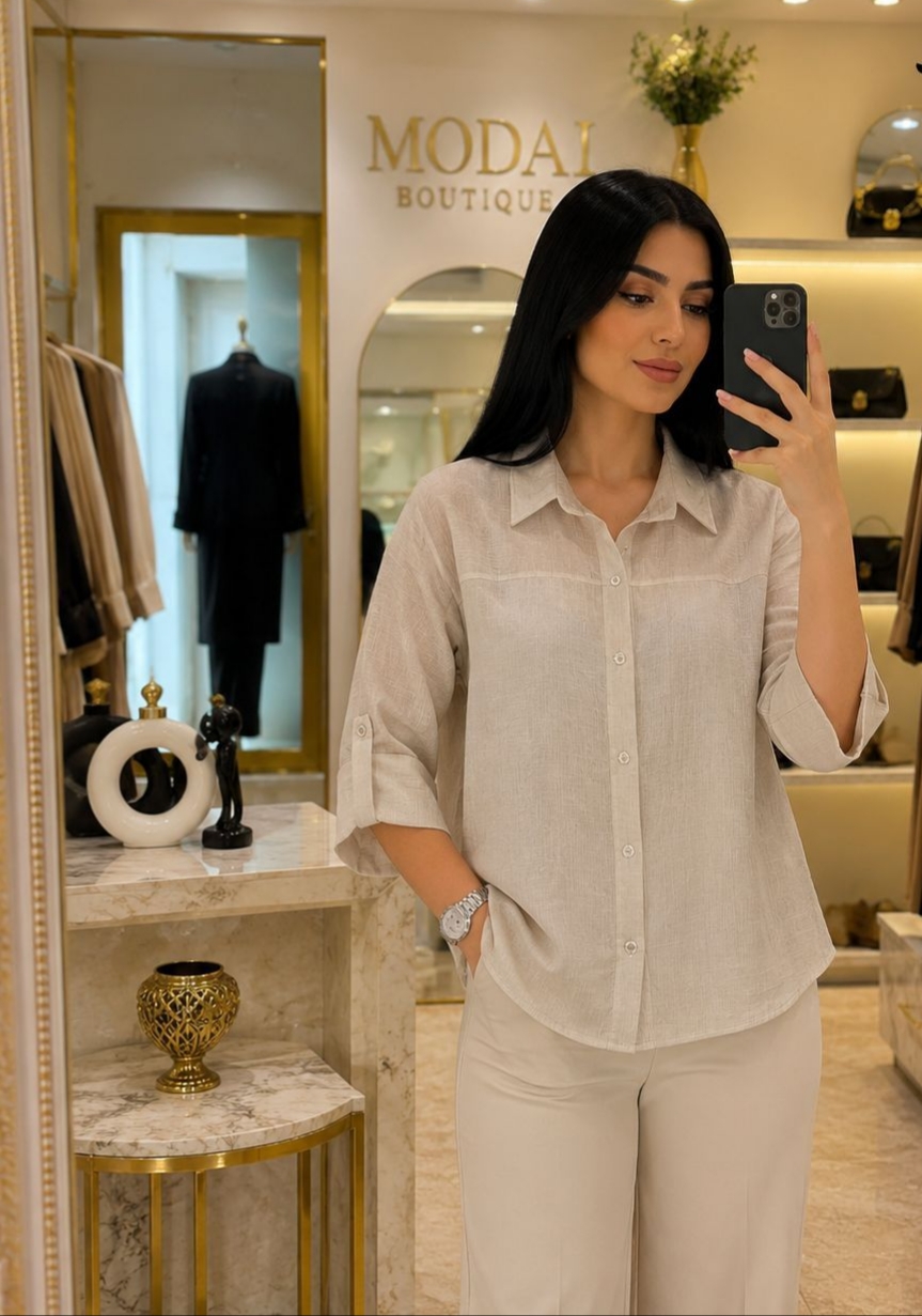 شومیز زنانه باکسی شیشه ای ( فری سایز ۳۸_۴۶)